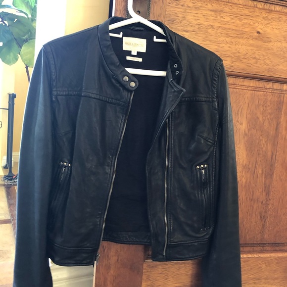 Black leather jacket Made & Crafted by Levi’s US 1 - Picture 1 of 3